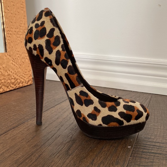 French Connection leopard-print platform heels size 7.5 (U.K. 5) - Picture 4 of 9